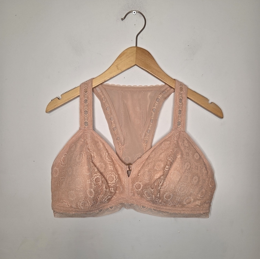 Aerie Pink Lace Bralette Wireless Comfort Size XL